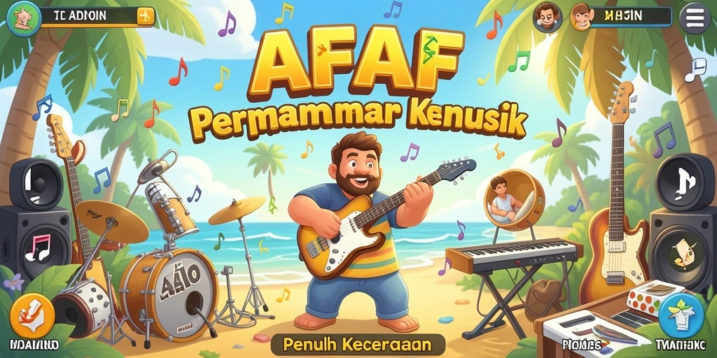 Tampilan gameplay AFAF dengan interaksi musik yang seru.
