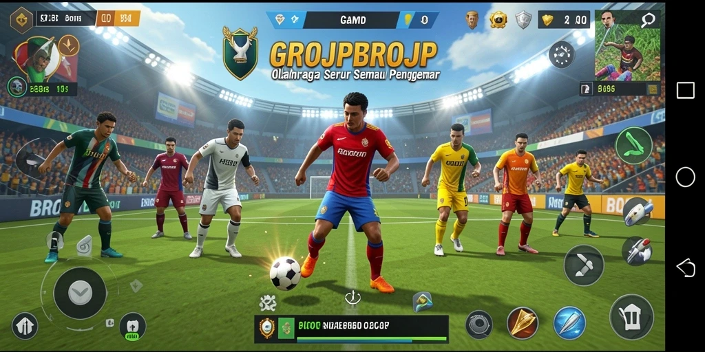 Tampilan gameplay BROJP menunjukkan aksi olahraga yang seru dan menegangkan.