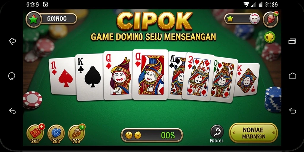 Screenshot gameplay seru dari CIPOK yang menunjukkan aksi permainan Domino.