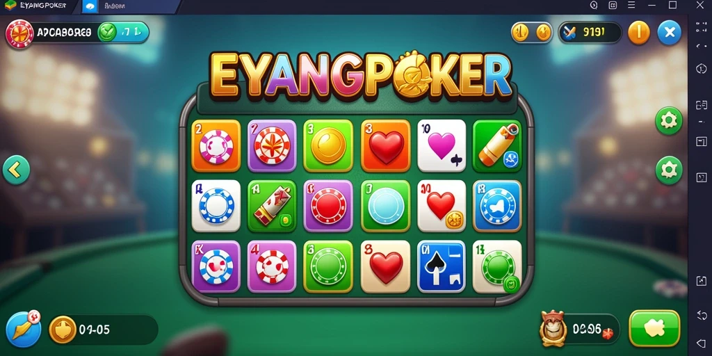 Screenshot gameplay <strong>EYANGPOKER</strong> menampilkan aksi mencocokkan elemen yang seru.