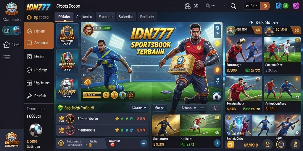 Tampilan screenshot utama IDN777 yang menunjukkan fitur taruhan olahraga.