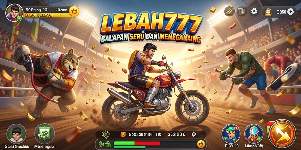 Screenshot gameplay LEBAH777 menampilkan balapan seru dengan efek visual yang menarik.