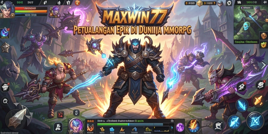 Tampilan gameplay epik dari MAXWIN77 menunjukkan pertarungan seru.
