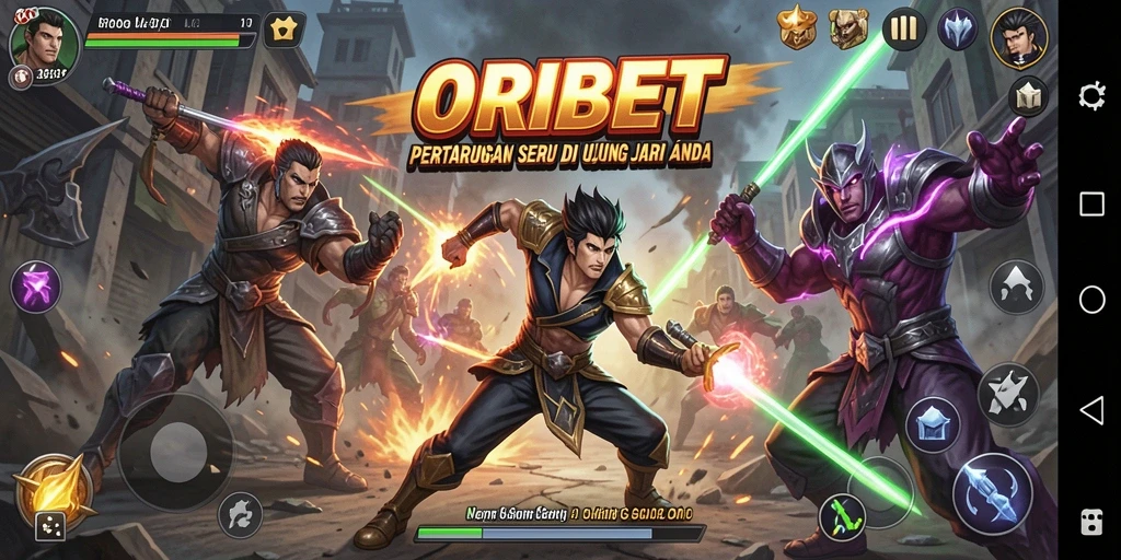 Tampilan pertarungan seru di ORIBET dengan grafis menawan.