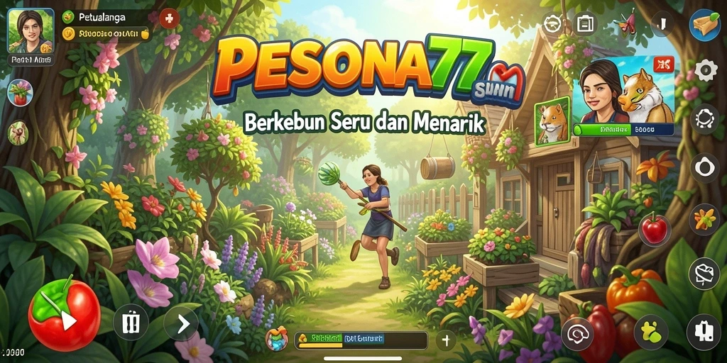 Screenshot PESONA77 menampilkan suasana berkebun yang menenangkan.