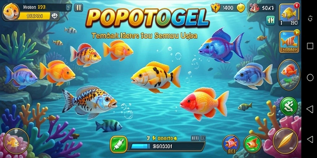 Tangkapan layar utama gameplay seru Tembak Ikan di POPOTOGEL.