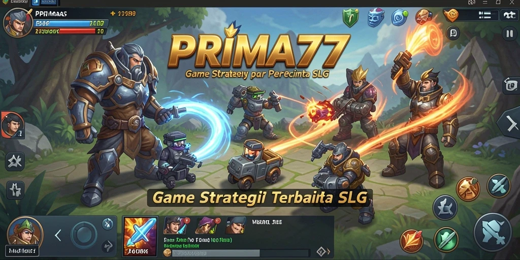 Tampilan gameplay menegangkan di PRIMA77 dengan aksi strategi SLG.