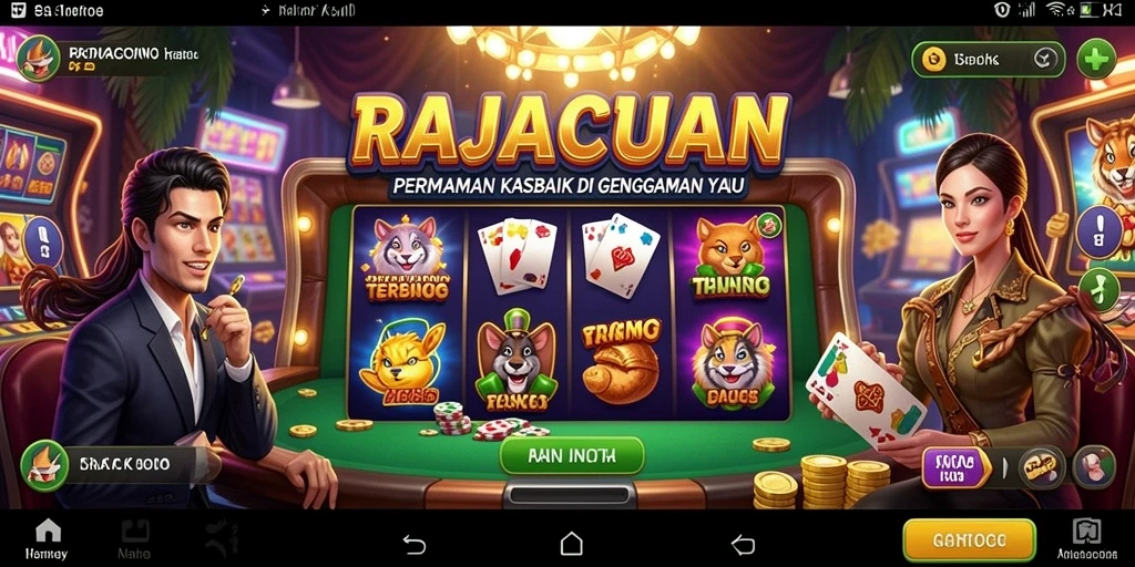 Tampilan utama gameplay RAJACUAN yang mendebarkan dan penuh warna.