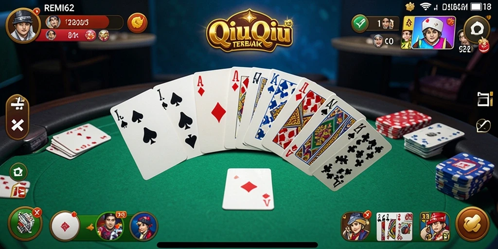 Screenshot menunjukkan gameplay seru QiuQiu di REMI62.