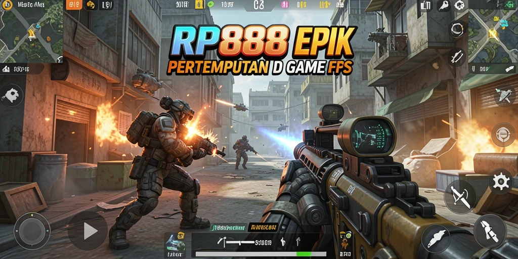 Tampilan gameplay RP888 yang penuh aksi dan ketegangan FPS.