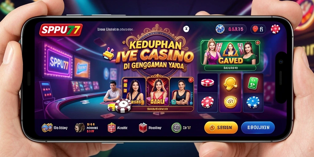 Tampilan gameplay Live Casino SPBU77 yang menarik dan interaktif.