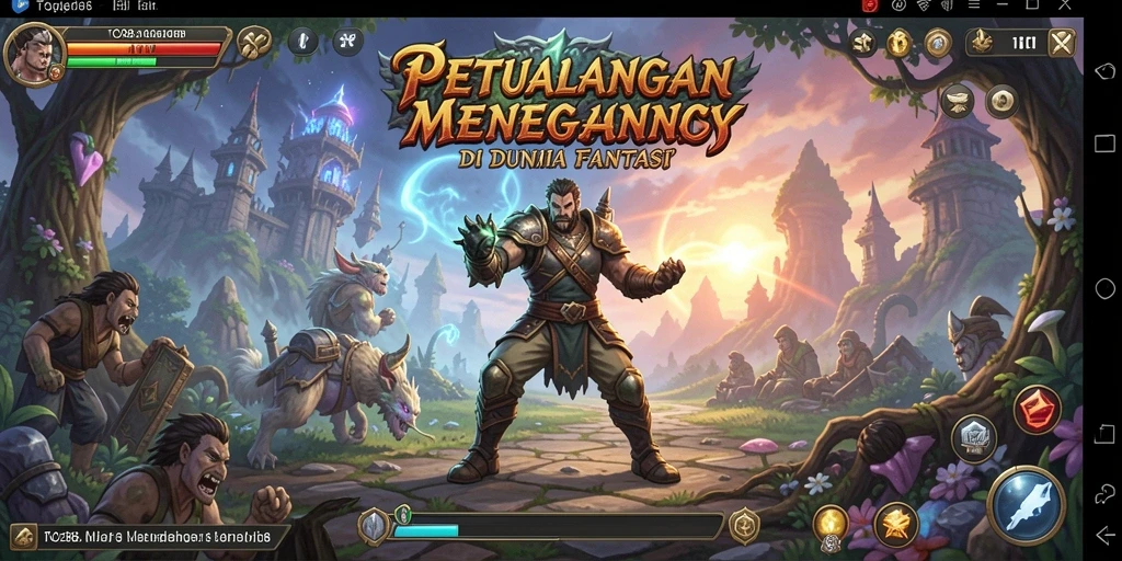 Screenshot menampilkan karakter dalam aksi di dunia Adventure yang fantastis.