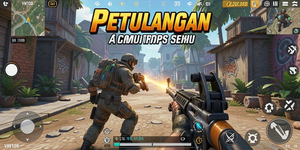 Screenshot menunjukkan aksi mendebarkan dalam gameplay TPS VW108.