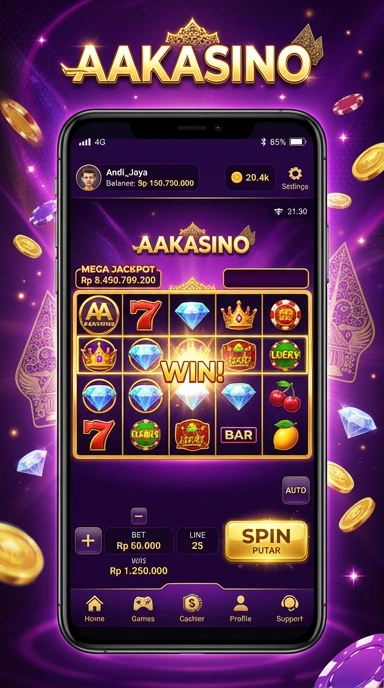 Tampilan antarmuka yang bersih dan modern dari aakasino.